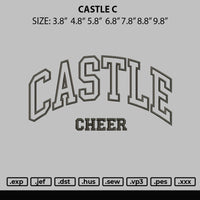Castle Text Embroidery File 6 sizes