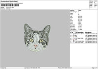 Cat Head 1911 Embroidery File 6 sizes