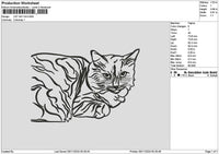 Cat 0411 Embroidery File 6 sizes