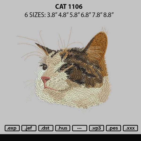 Cat 1106 Embroidery File 6 sizes