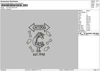Cat Dog Outline 1703 Embroidery File 6 sizes