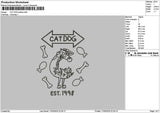Cat Dog Outline 1703 Embroidery File 6 sizes