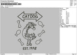 Cat Dog Outline 1703 Embroidery File 6 sizes
