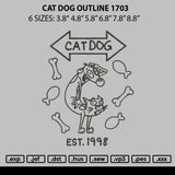 Cat Dog Outline 1703 Embroidery File 6 sizes