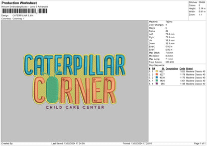 Corner Text Embroidery File 6 sizes