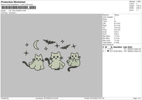 Cat Halloween Embroidery File 6 sizes