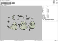 Cat Halloween Embroidery File 6 sizes