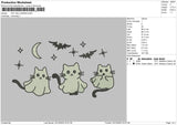 Cat Halloween Embroidery File 6 sizes