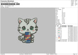 Cat Redbull Embroidery File 6 sizes