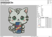 Cat Redbull Embroidery File 6 sizes