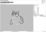 Cat Outline2904 Embroidery File 6 sizes