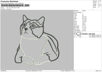 Cat Outline2904 Embroidery File 6 sizes