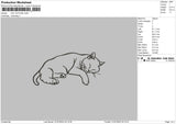 Cat Outline Embroidery File 4 sizes