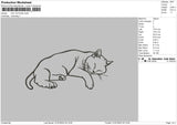 Cat Outline Embroidery File 4 sizes