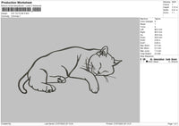 Cat Outline Embroidery File 4 sizes