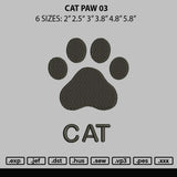 Cat Paw 03 Embroidery File 6 sizes