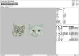 Cats 2911 Embroidery File 6 sizes
