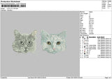 Cats 2911 Embroidery File 6 sizes