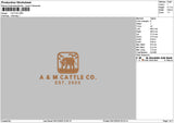 Cattletext Embroidery File 6 sizes
