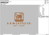 Cattletext Embroidery File 6 sizes