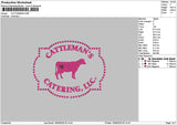 Cattletext Embroidery File 6 sizes
