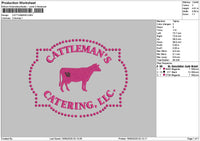 Cattletext Embroidery File 6 sizes