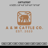 Cattletext Embroidery File 6 sizes