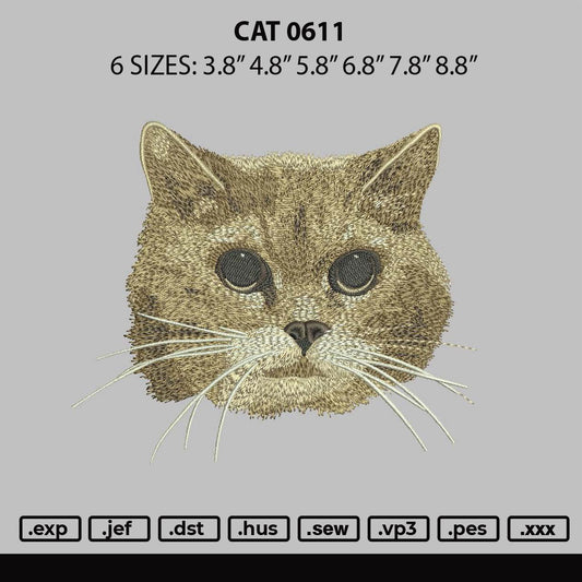 Cat 1011 Embroidery File 6 sizes