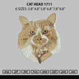 Cat Head 1711 Embroidery File 6 sizes