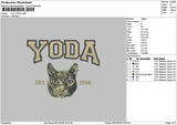 Yoda Cat Embroidery File 6 sizes