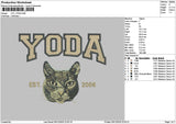 Yoda Cat Embroidery File 6 sizes