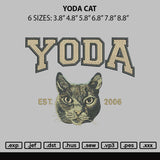 Yoda Cat Embroidery File 6 sizes