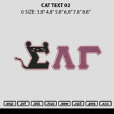 Cat Text 02 Embroidery File 6 sizes