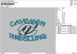 Wrestlingtext Embroidery File 6 sizes