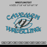 Wrestlingtext Embroidery File 6 sizes