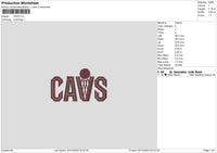 Cavs Embroidery File 6 sizes