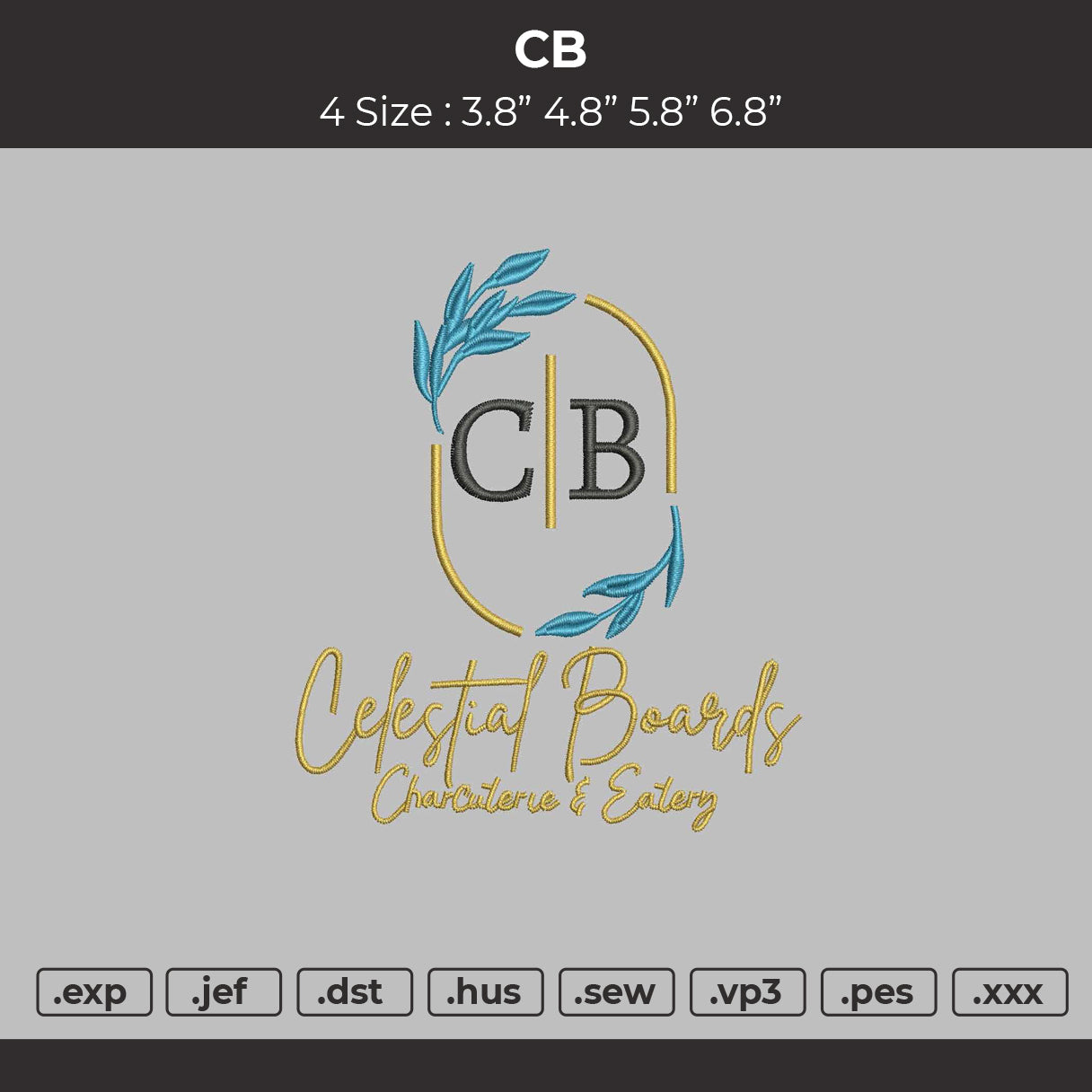 CB Embroidery File 4 size