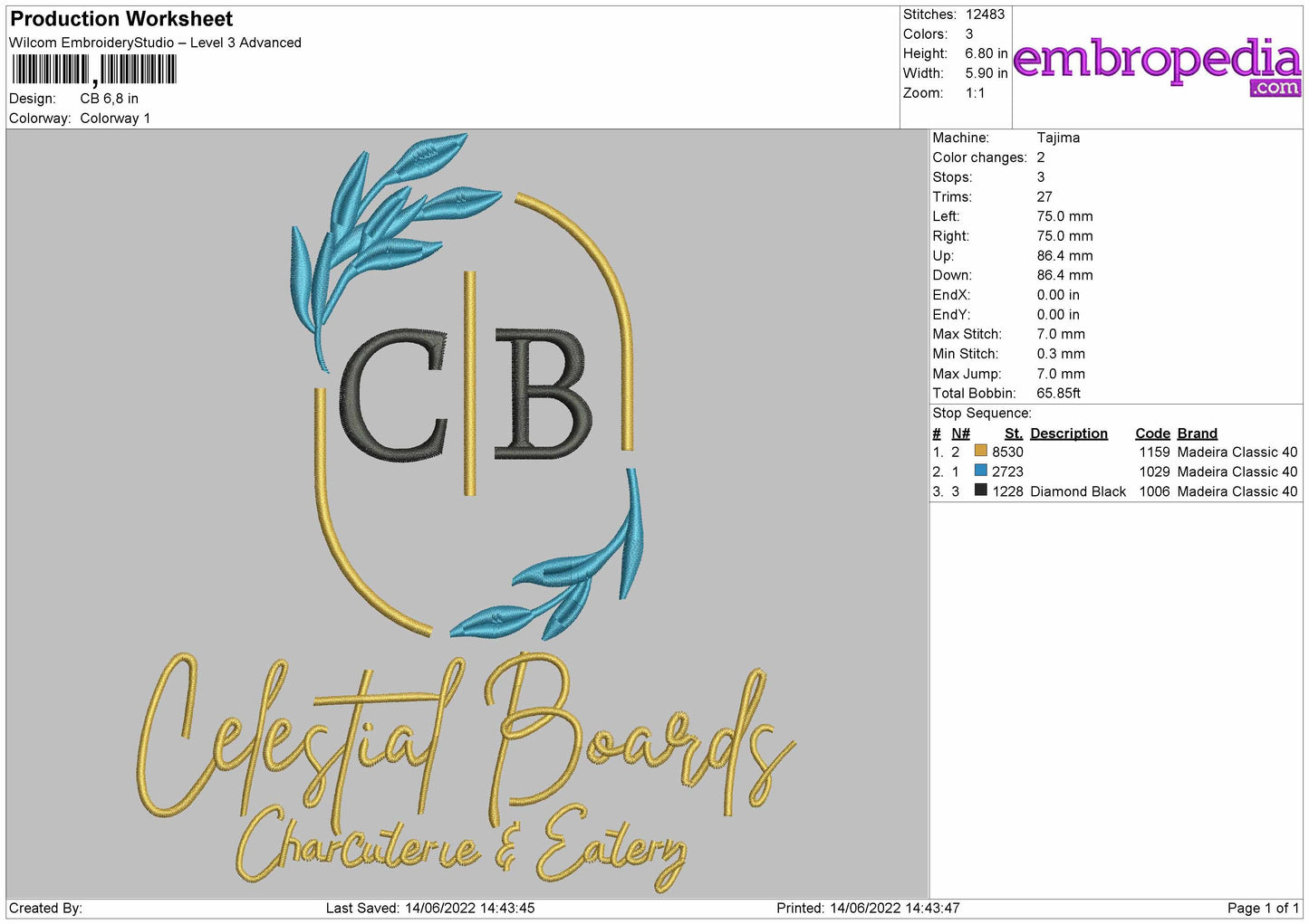 CB Embroidery File 4 size