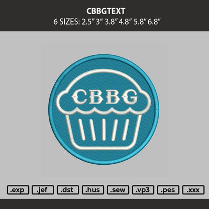 Cbbgtext Embroidery Machine Design File 6 sizes