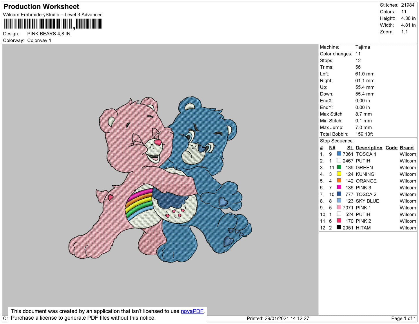 Care Bears Embroidery File 4 size