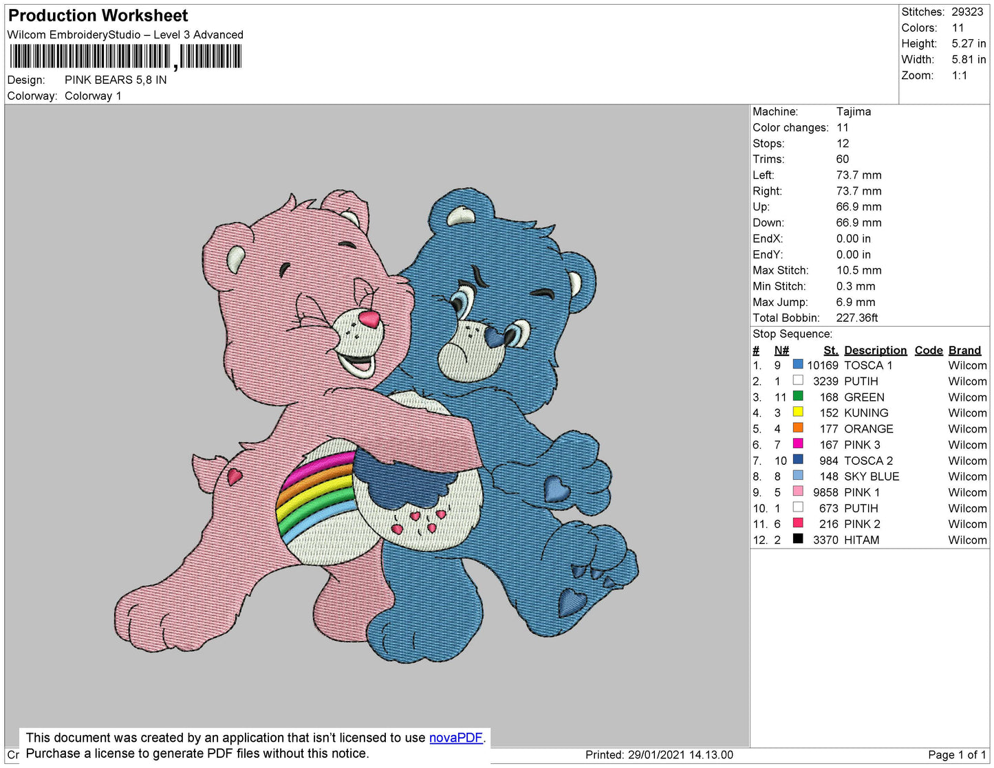 Care Bears Embroidery File 4 size