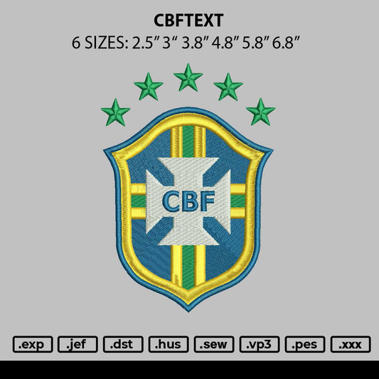 Cbftext Embroidery File 6 sizes