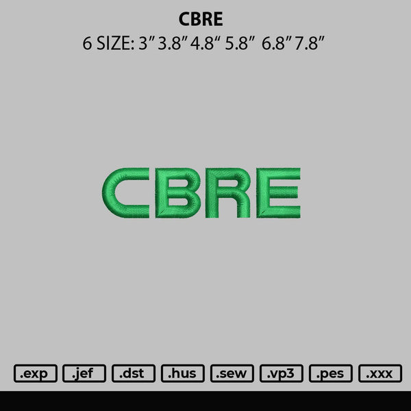 Cbre Embroidery File 6 sizes