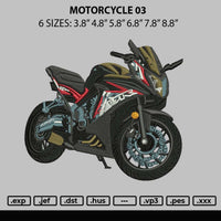 Motorcycle 03 Embroidery File 6 sizes