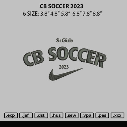 CB Soccer Embroidery File 4 sizes