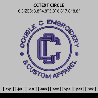 Cctext Embroidery File 6 sizes