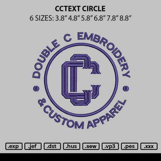 Cctext Embroidery File 6 sizes