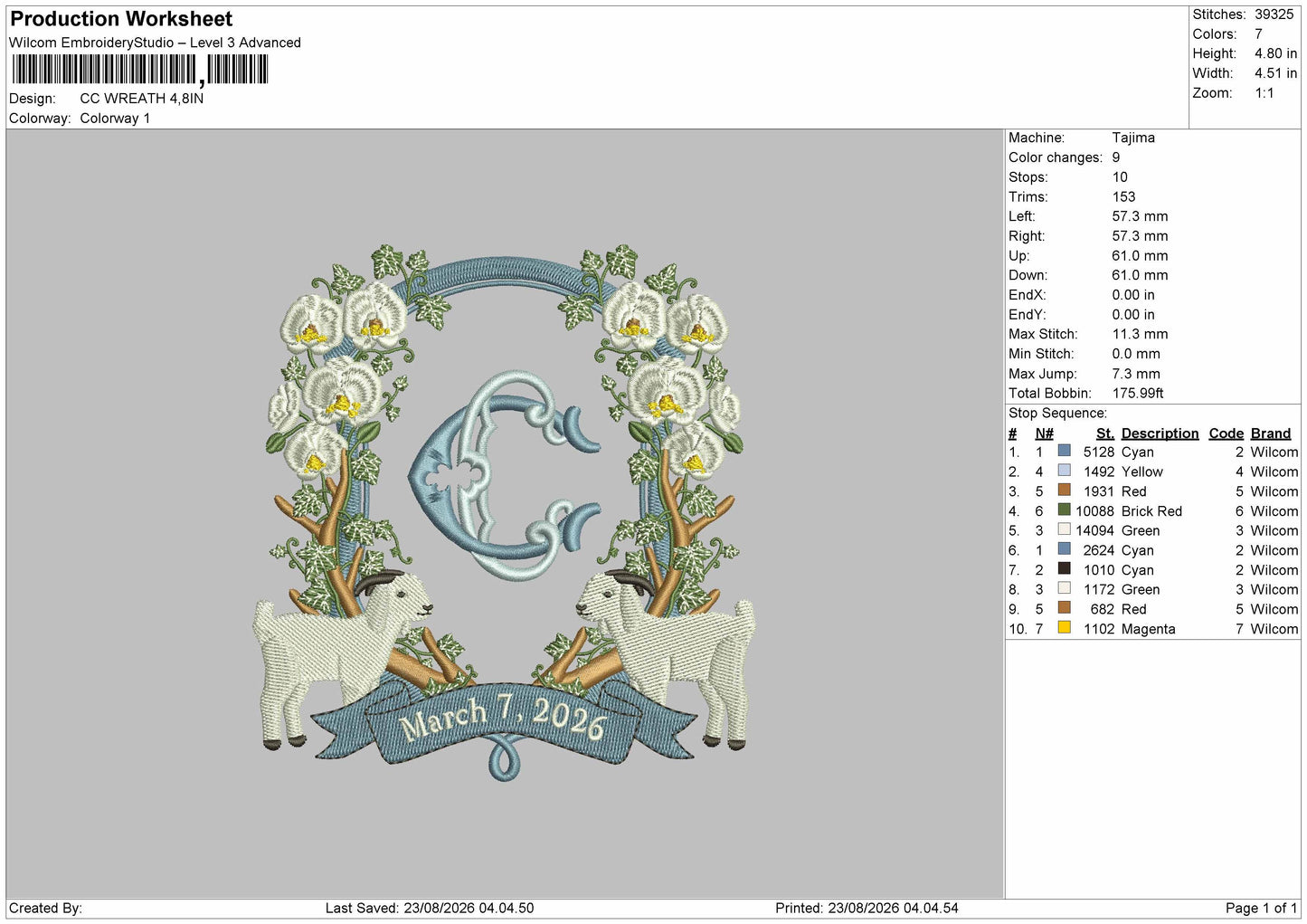 Wreath Text Embroidery Machine Design File 6 sizes