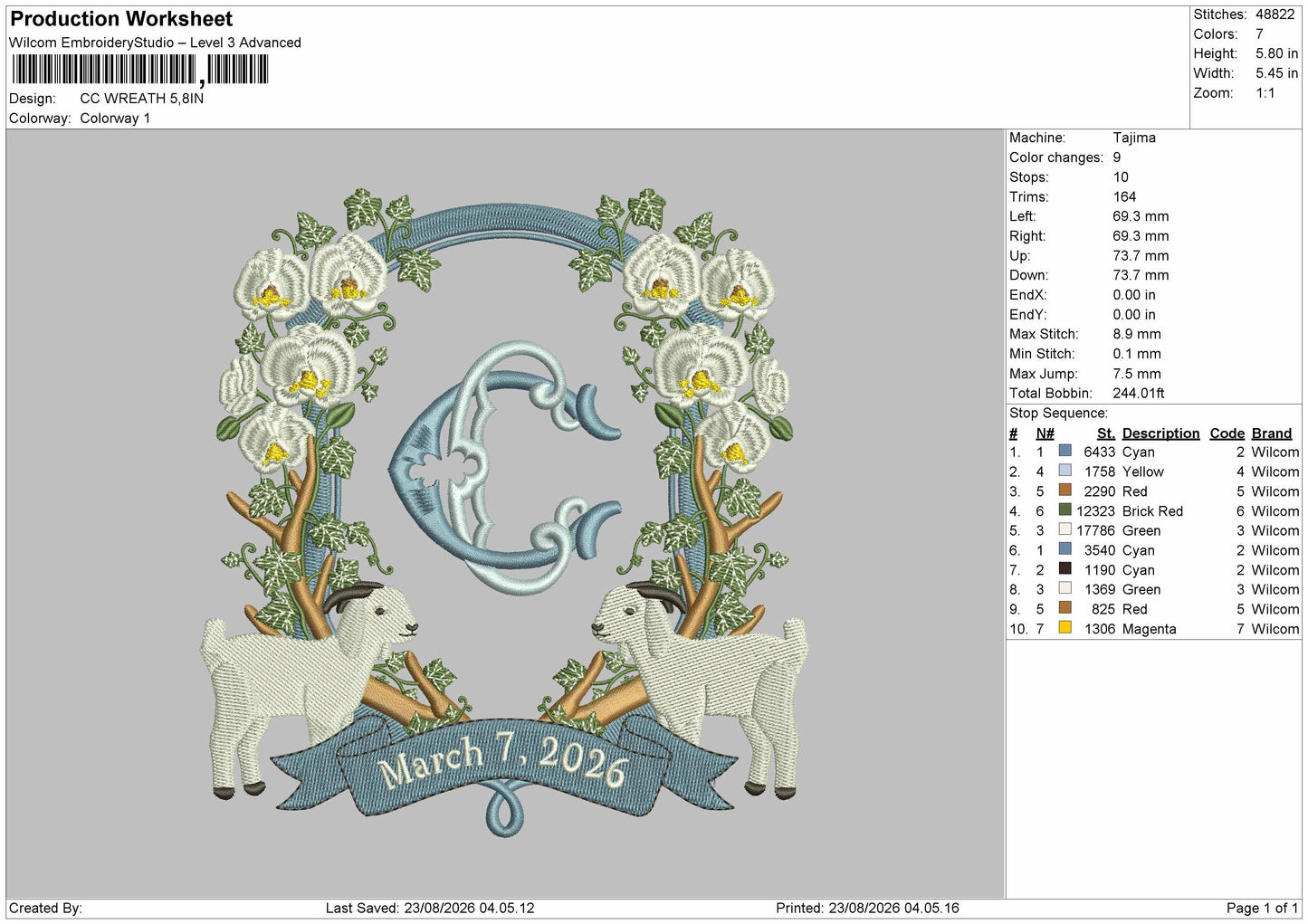 Wreath Text Embroidery Machine Design File 6 sizes