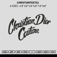 Christiantext02 Embroidery File 6 sizes